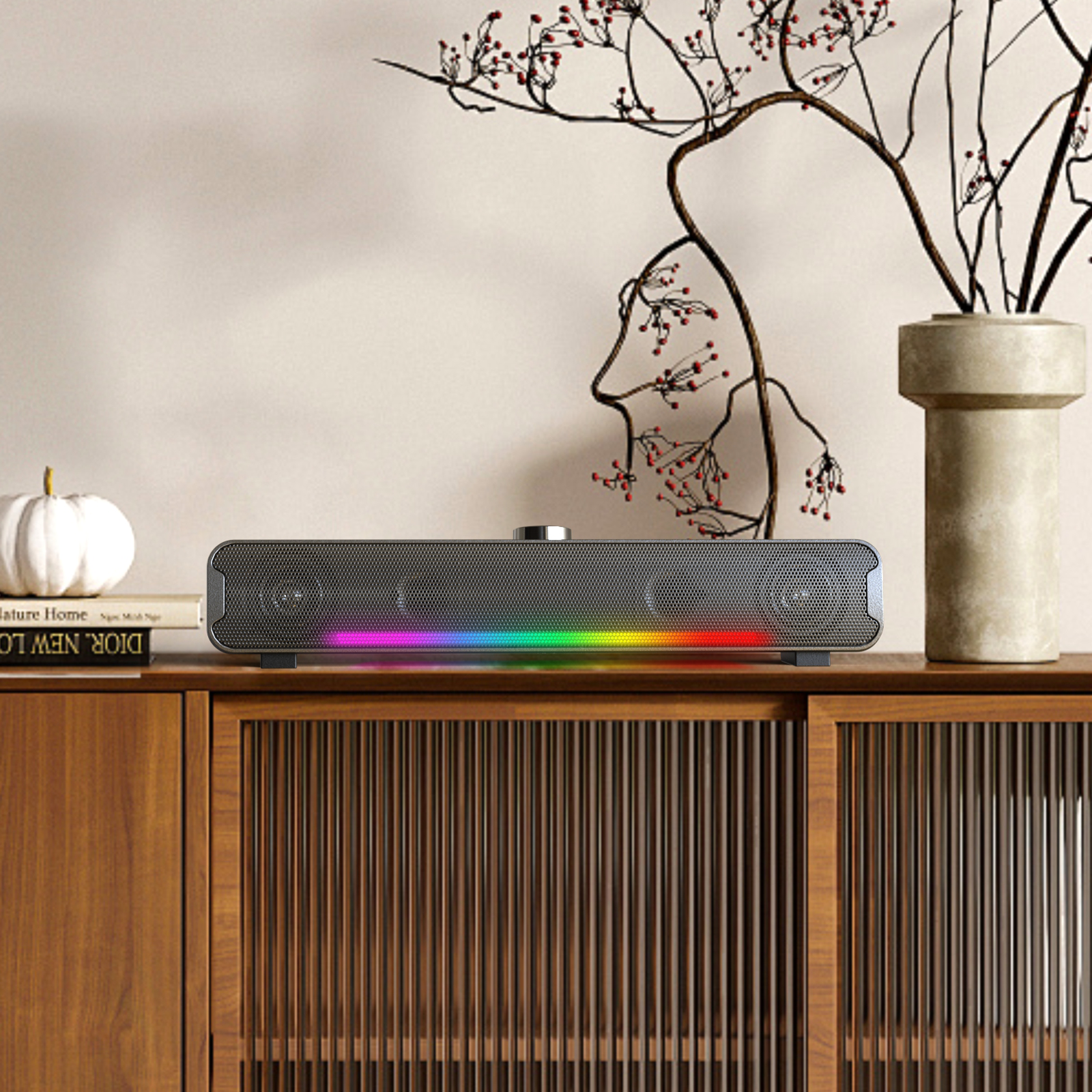 ONIKUMA L16 Bluetooth-compatible Speaker with RGB Light, Powerful Computer Speaker Portable Soundbar for TV Home Theater PC Gaming